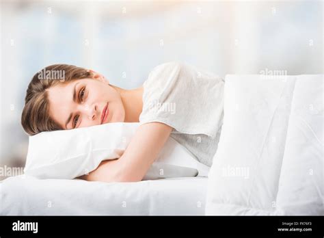 Beautiful Woman Hugging Pillow Hi Res Stock Photography And Images Alamy