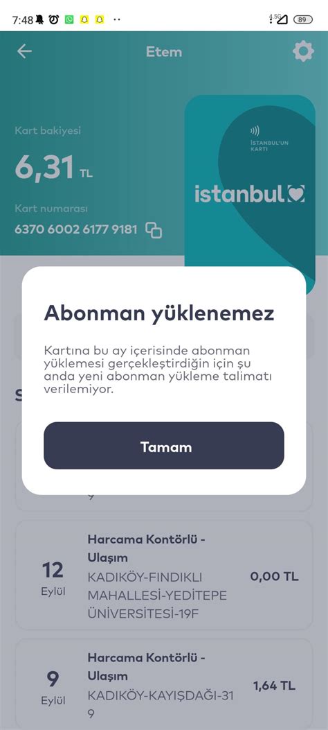 Stanbulkart Abonman Y Kledim Gelmedi Ikayetvar