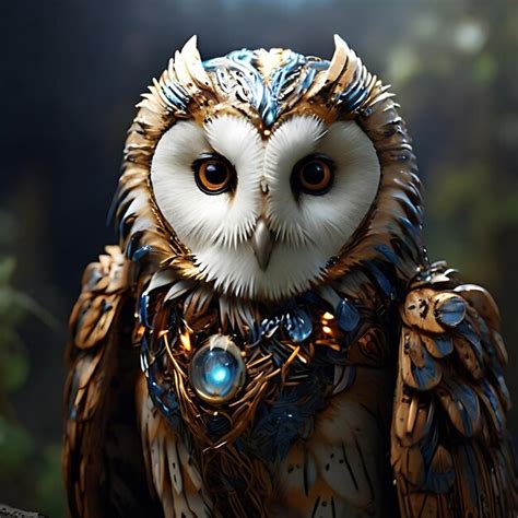 Premium Photo Hyperrealistic Barn Owl With Wind Elemental Essence