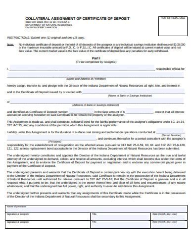 Certificate Of Deposit Sample