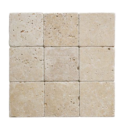 4x4 Ivory Tumbled Travertine Tile 3 8 FBR Marble PAVERS POOL