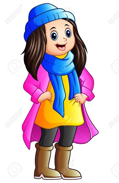 Girl Winter Coat Clipart Free Tradingbasis