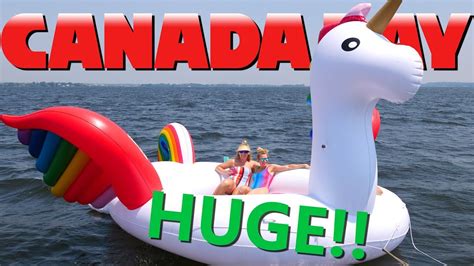 Giant Unicorn Party Floaty Canada Day Party Youtube