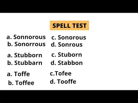 Spelling Test Correctly Spelt For All Competitive Exam Spelling