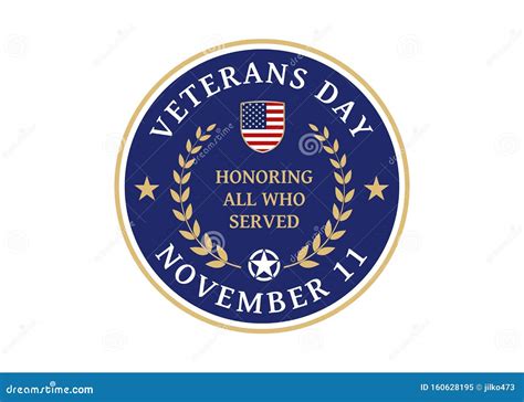 Veterans Day Logo stock vector. Illustration of memorial - 160628195