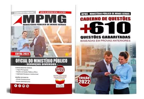 Kit Apostila Questões Concurso Mpmg 2022 Oficial Do Ministério