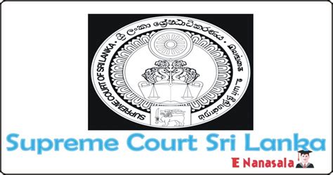 Supreme Court Sri Lanka Jobs Archives - E Nanasala