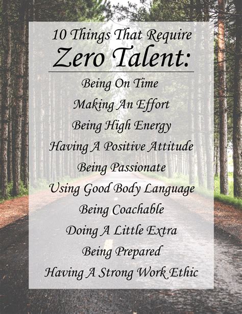 10 Things That Require Zero Talent Inspirational Print Poster