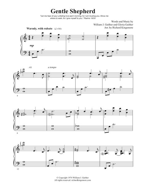 Gentle Shepherd Solo Piano Sheet Music By Richard Kingsmore — Richard Kingsmore Piano Music