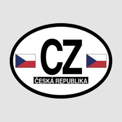 Czech Republic Country Flag Oval Decal MadAboutBadges