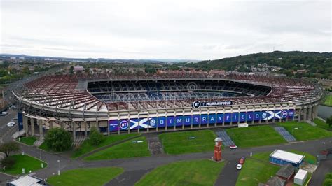 Murrayfield Stadium In Edinburgh From Above Aerial View Edinburgh