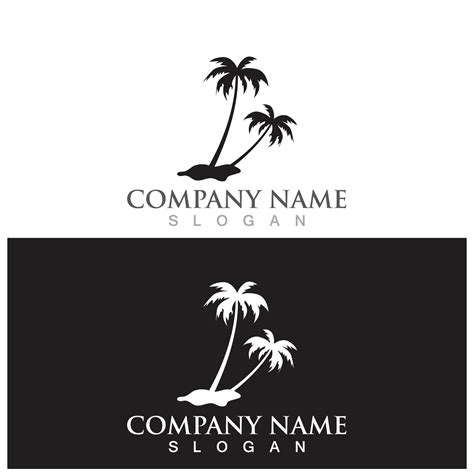 Coconut Tree Beach Resort And Summer Vector Illustration Template