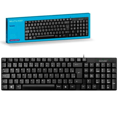 Teclado Multilaser Slim Resistente Gua Abnt Preto Tc Shark