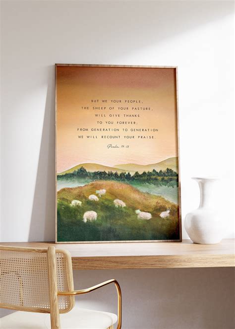 Sheep Of Your Pasture Psalm Bible Verse Art Christian