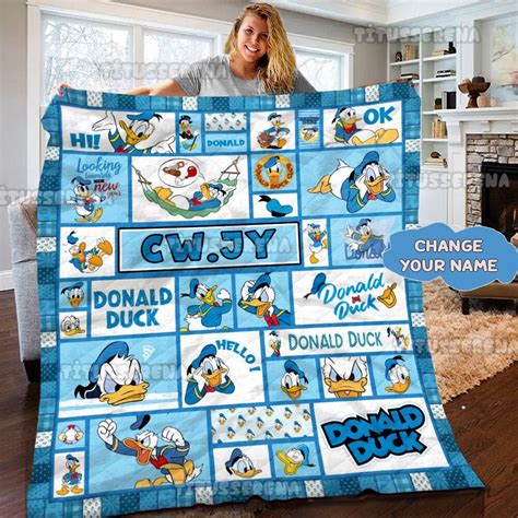 Personalized Disney Donald Duck Blanket Donald Duck Quilt Inspire Uplift