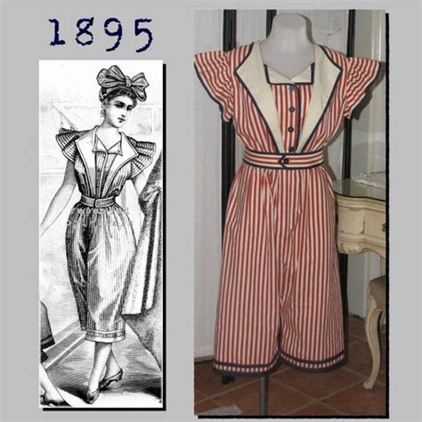 Bathing Costume Suit And Cap 36 Bust 1890s Etsy Vintage Bathing