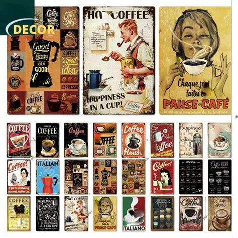 Retro Coffee Metal Tin Sign Poster For Vintage Plaque Iron Plate Signs