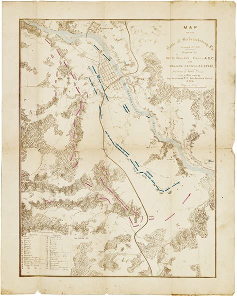 Unrecorded map of the 1862 Battle of Fredericksburg drawing on a ...