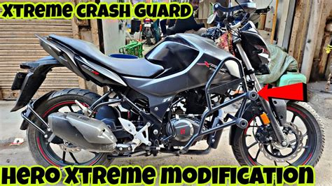 hero xtreme 160r modified | Xtreme crash guard | Hero Xtreme modification - YouTube