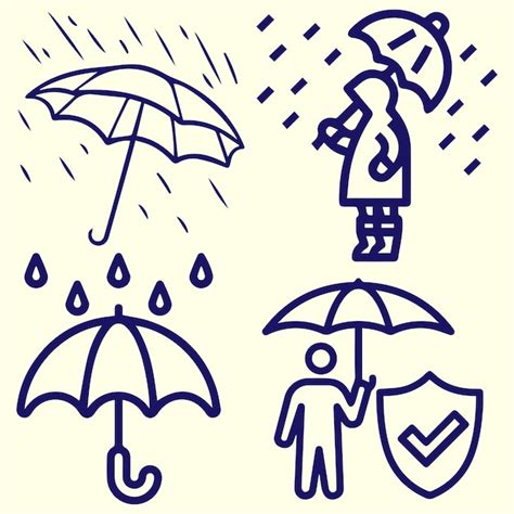 Premium Vector | Umbrella in rain logo vector