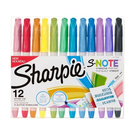 Sharpie S Note Highlighters Chisel Tip Assorted Colors Pack Of 12