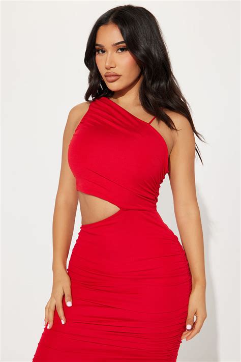 Wrapped Up One Shoulder Mini Dress Red Fashion Nova Dresses Fashion Nova