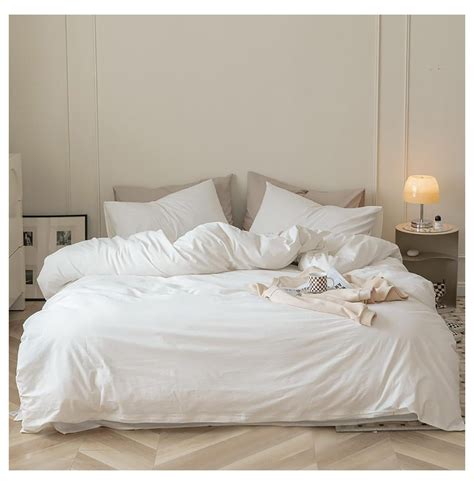 Mowenta King White Comforter Set Plain White Bedding Comforter Set Solid White King Bed Size