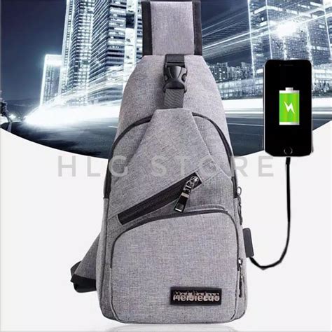 Pria Men S Crossbody Sling Bag Usb Sling Bag Chest Bag Usb Bag Shopee Singapore