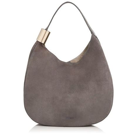 Jimmy Choo Stevie Dark Grey Suede And Elaphe Shoulder Bag Modesens