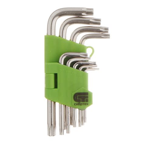 Набор шестигранных ключей Сибртех Torx 10-50 мм (12321) (9 шт ...