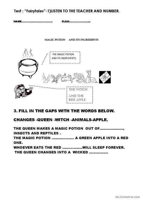 Fairytales Test Picture Description English Esl Worksheets Pdf Doc