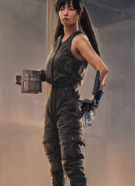 Nikki Tanaka Cyberpunk Mechanic In Jumpsuit Blade Stable Diffusion