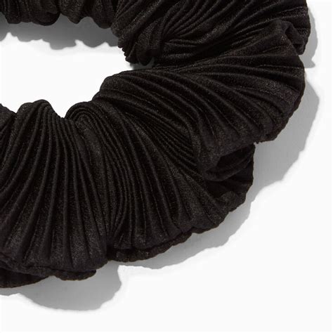 Pleated Black Hair Scrunchie | Claire's US