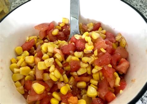 Ensalada Rápida De Choclo Y Tomates Receta De Kikue Shima Cookpad