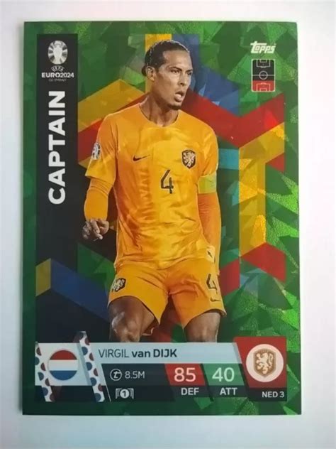 Topps Match Attax Uefa Euro Em Green Emerald Captain Van Dijk