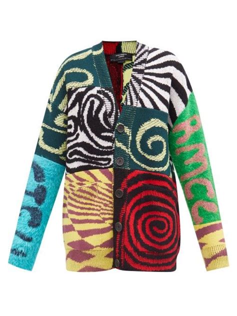 Stella Mccartney X Ed Curtis Abstract Intarsia Patchwork Cardigan