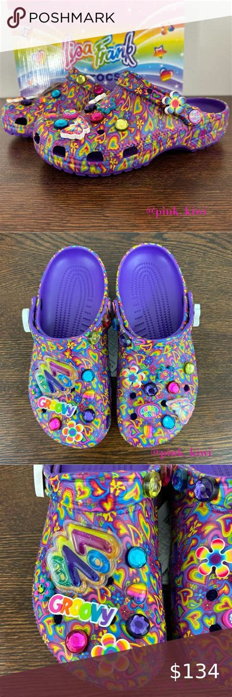 Crocs Lisa Frank Classic Clogs Neon Purple Crocs On Shoes