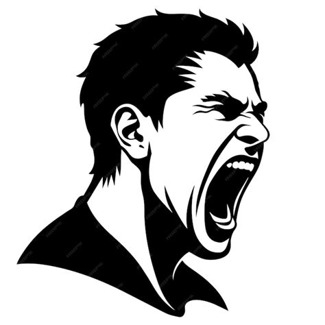 Premium Vector A Angry Man Vector Silhouette 7