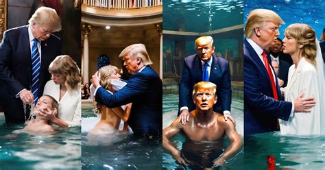 Lexica Photo Realistic Shot Of Donald Trump Getting Baptized By