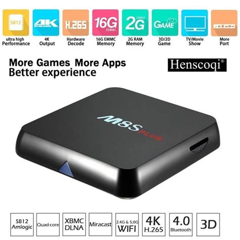 Henscoqi M S Plus Android Tv Box Amlogic S Quad Core G Ddr G Emmc