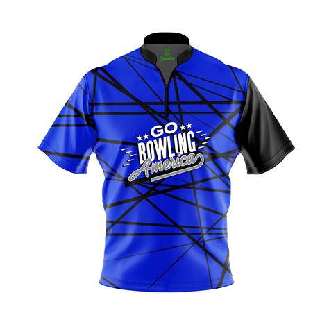 Go Bowling Official Distracted Blue 2023 League Bowling Jersey - GoBowling Apparel by Coolwick