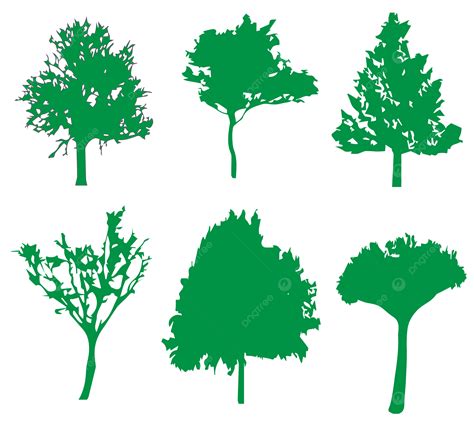 Silhouette Green Tree Vector, Silhouette Tree, Tree Green, Tree PNG and ...