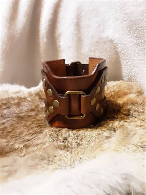 Leather Cuff Bracelet Men Leather Cuff Bracelet Wide Leather - Etsy