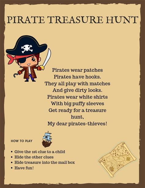 Pirates Scavenger Hunt Riddles Etsy