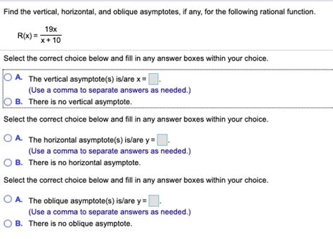 Solved Find The Vertical Horizontal And Oblique