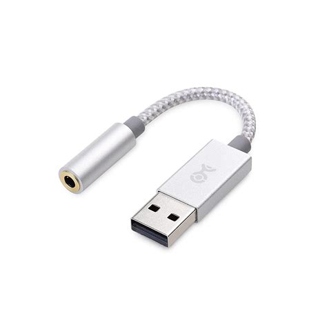 Cable Matters Premium Braided USB to 3.5mm Audio Adapter (USB Audio Adapter with Built in DAC ...