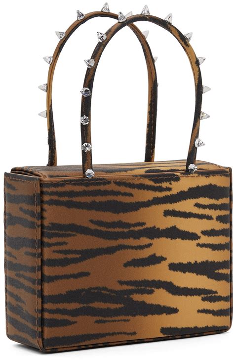 Amina Muaddi Brown Black Tiger Super Amini Julia Bag Amina Muaddi