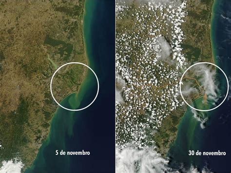 G1 Satélite Da Nasa Mostra Evolução Da Lama Na Foz Do Rio Doce No Es