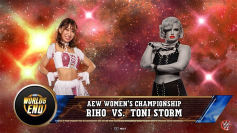 Riho Vs Toni Storm AEW Worlds End Preview WWE 2K23 YouTube