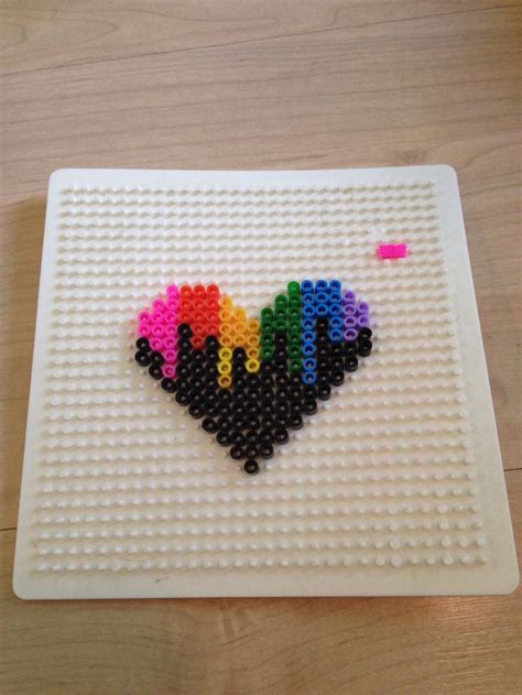 Rainbow Heart Perler Bead Perler Beads Hama Beads Fun Diys